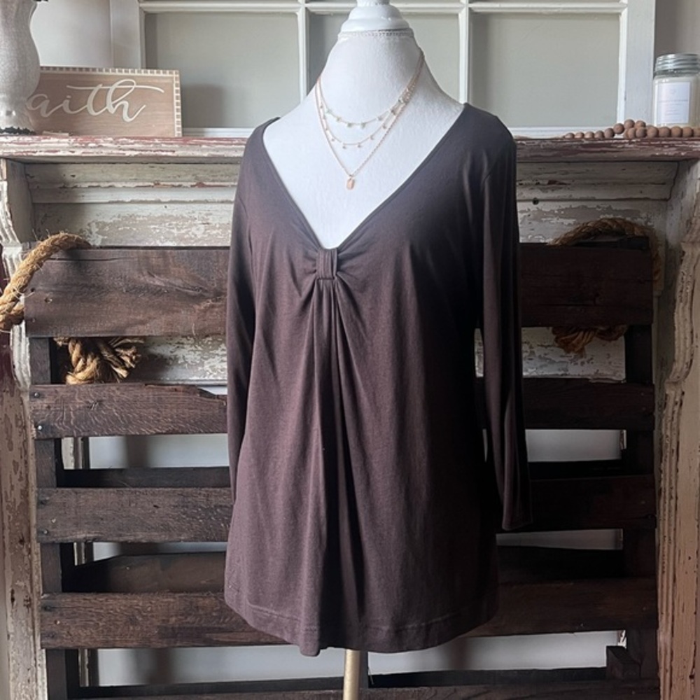 🟠a.n.a. 3/4 Sleeve Top in Brown LG
